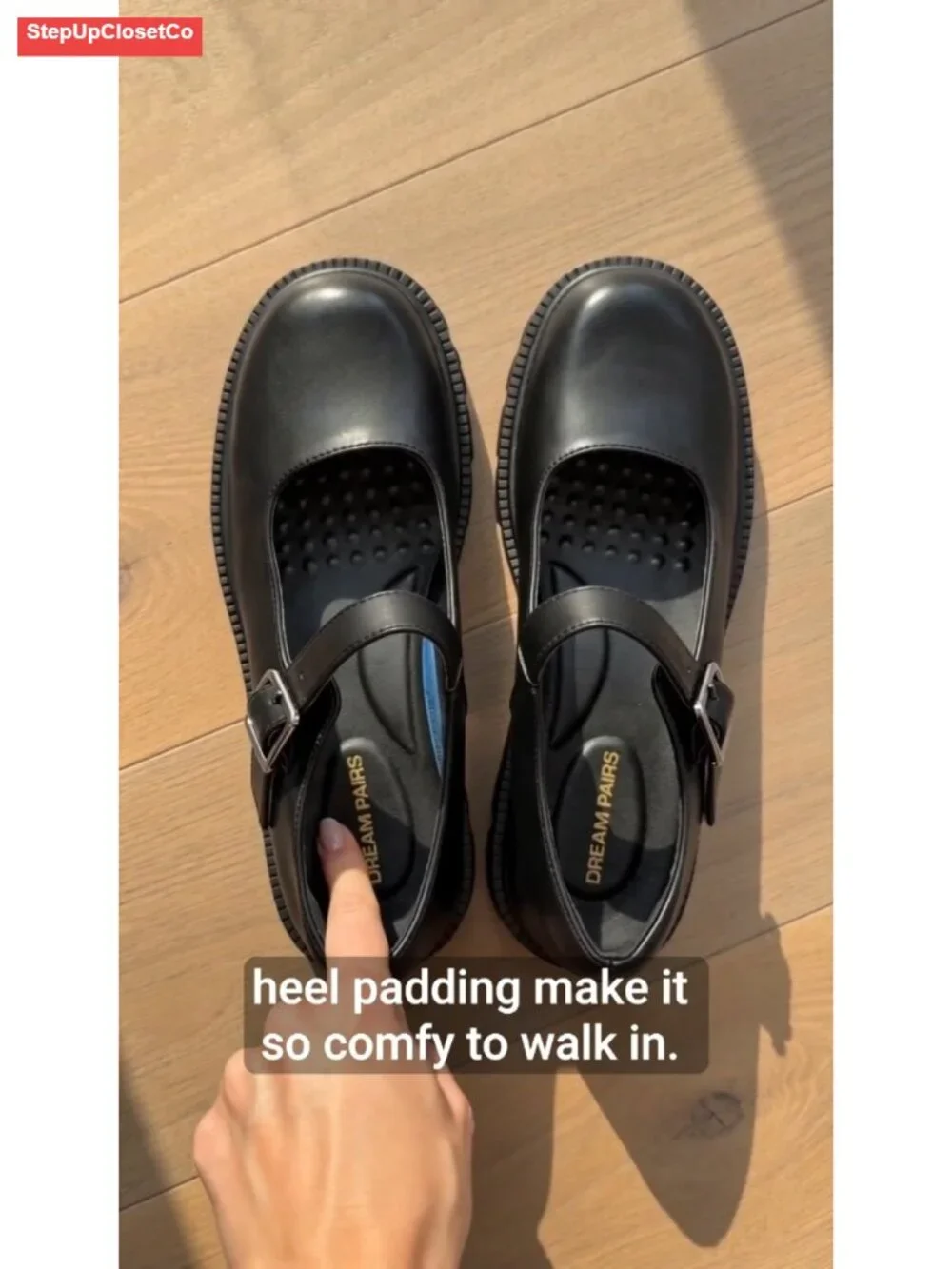 Chunky Mary Jane Flats for Women - Faux Leather Platform Shoes